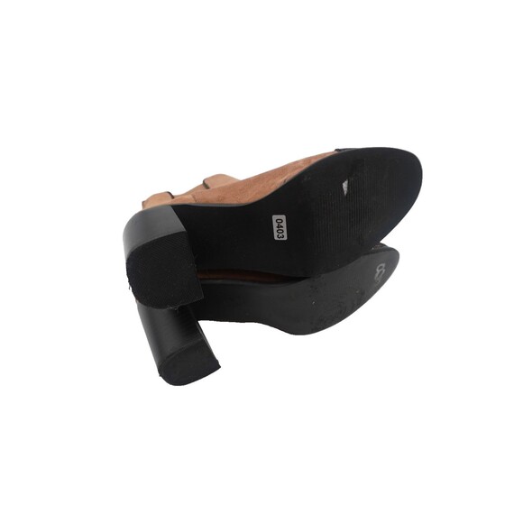 Anthropologie Vanessa Wu Suede Metallic Toe Brown Heeled Ankle Bootie Size 39 - Picture 6 of 8